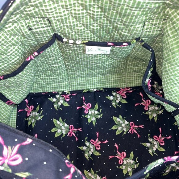 Vera Bradley  Floral Quilted Shoulder Strap & Handles Weekender Satchel Bag Sz L - Picture 11 of 13